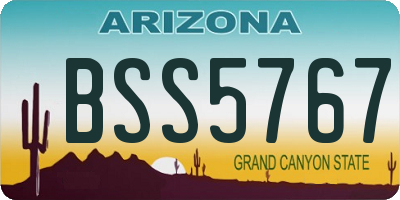 AZ license plate BSS5767