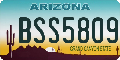AZ license plate BSS5809