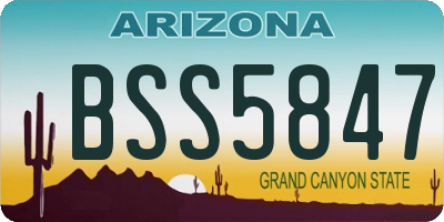 AZ license plate BSS5847