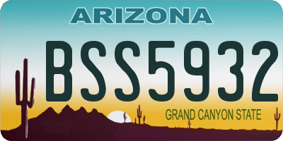 AZ license plate BSS5932