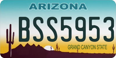 AZ license plate BSS5953