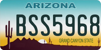 AZ license plate BSS5968