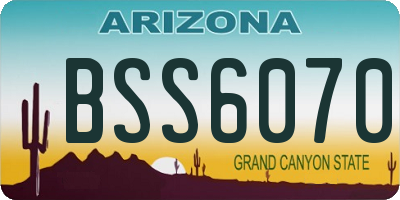 AZ license plate BSS6070