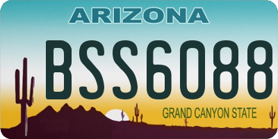 AZ license plate BSS6088