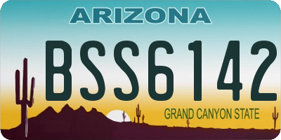 AZ license plate BSS6142