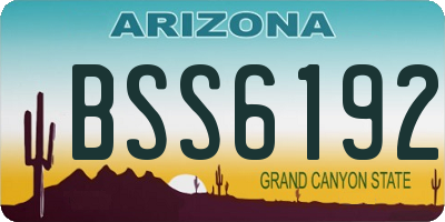 AZ license plate BSS6192