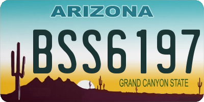 AZ license plate BSS6197