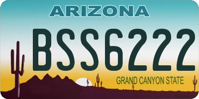 AZ license plate BSS6222