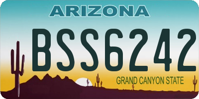 AZ license plate BSS6242
