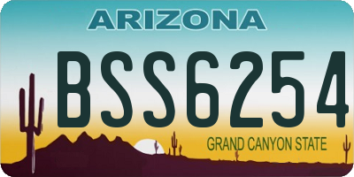 AZ license plate BSS6254
