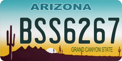 AZ license plate BSS6267