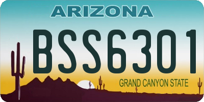 AZ license plate BSS6301