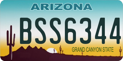 AZ license plate BSS6344
