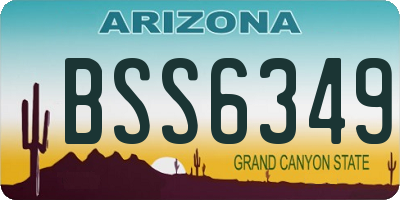 AZ license plate BSS6349