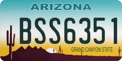 AZ license plate BSS6351
