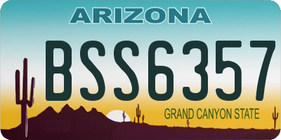 AZ license plate BSS6357