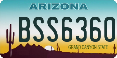 AZ license plate BSS6360