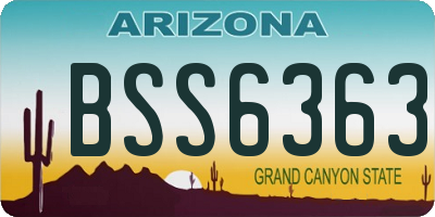 AZ license plate BSS6363