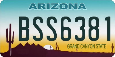 AZ license plate BSS6381