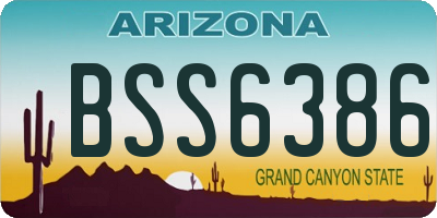AZ license plate BSS6386