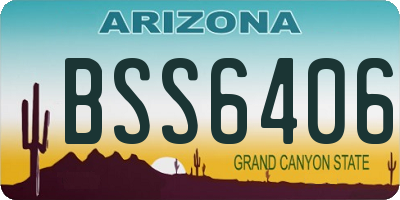 AZ license plate BSS6406