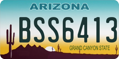 AZ license plate BSS6413