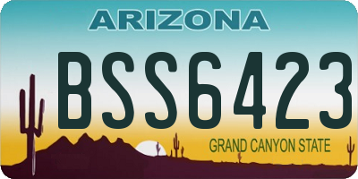 AZ license plate BSS6423