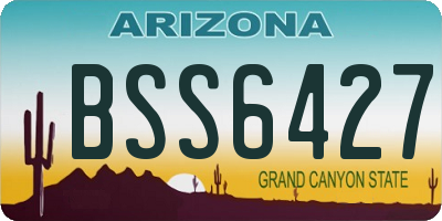 AZ license plate BSS6427