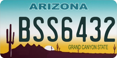 AZ license plate BSS6432
