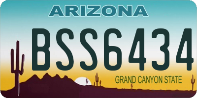 AZ license plate BSS6434