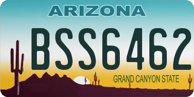 AZ license plate BSS6462