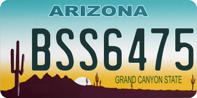 AZ license plate BSS6475