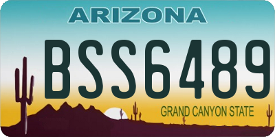 AZ license plate BSS6489