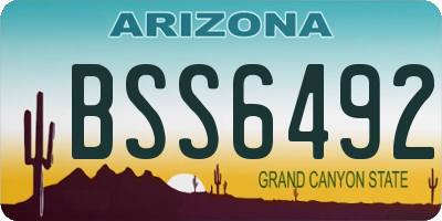 AZ license plate BSS6492
