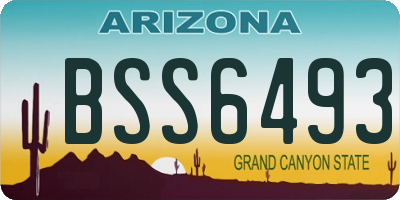 AZ license plate BSS6493