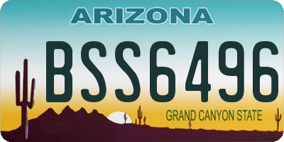 AZ license plate BSS6496