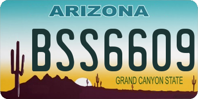 AZ license plate BSS6609