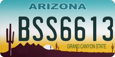 AZ license plate BSS6613