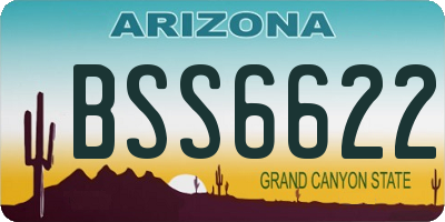 AZ license plate BSS6622