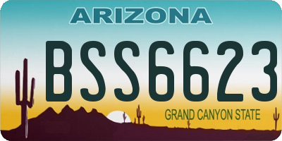 AZ license plate BSS6623
