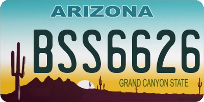 AZ license plate BSS6626