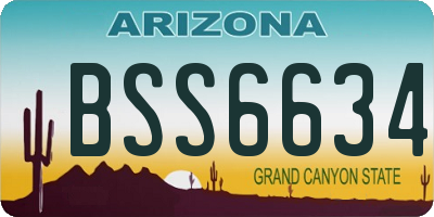 AZ license plate BSS6634