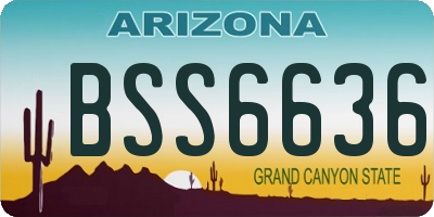 AZ license plate BSS6636
