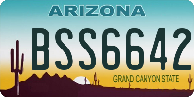 AZ license plate BSS6642