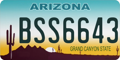 AZ license plate BSS6643
