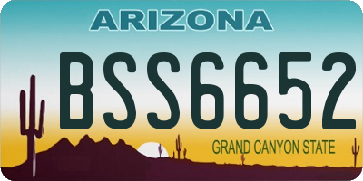 AZ license plate BSS6652
