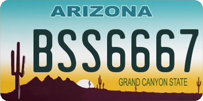 AZ license plate BSS6667