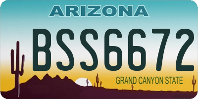 AZ license plate BSS6672
