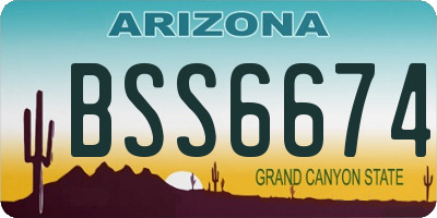 AZ license plate BSS6674