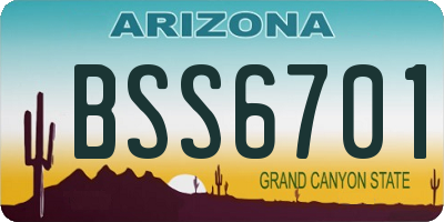 AZ license plate BSS6701